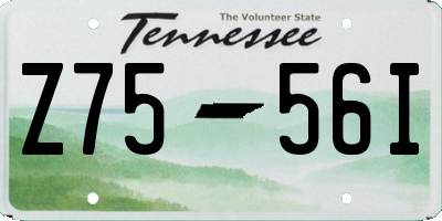 TN license plate Z7556I