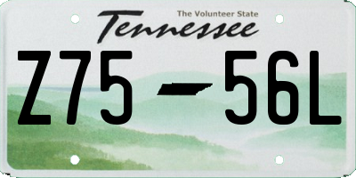 TN license plate Z7556L
