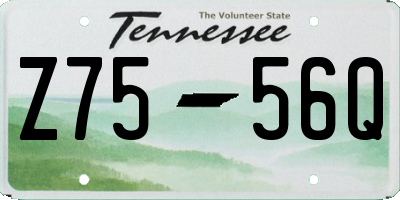TN license plate Z7556Q