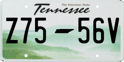 TN license plate Z7556V