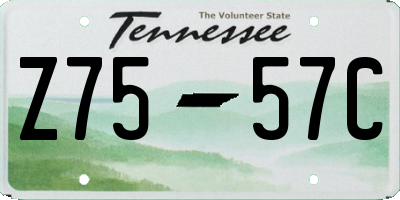 TN license plate Z7557C