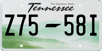 TN license plate Z7558I