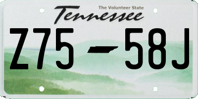 TN license plate Z7558J
