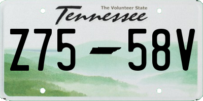 TN license plate Z7558V