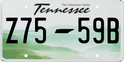 TN license plate Z7559B