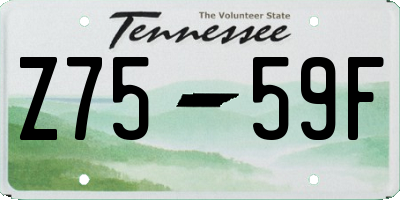 TN license plate Z7559F