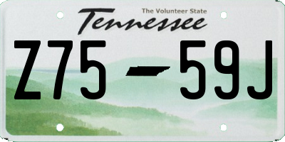 TN license plate Z7559J
