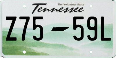 TN license plate Z7559L