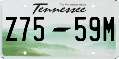 TN license plate Z7559M
