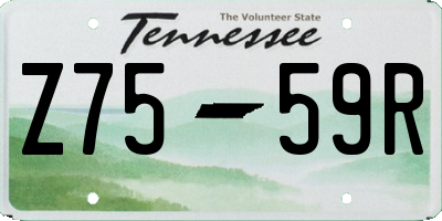TN license plate Z7559R