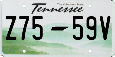 TN license plate Z7559V