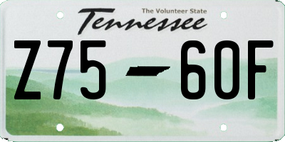 TN license plate Z7560F