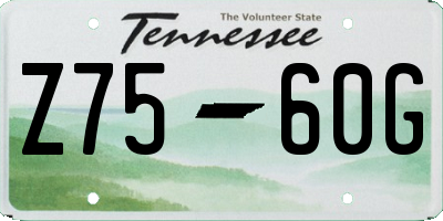TN license plate Z7560G