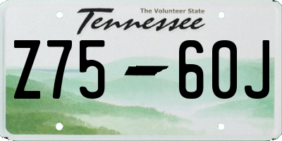 TN license plate Z7560J