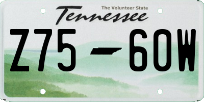 TN license plate Z7560W