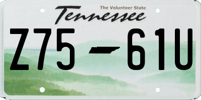 TN license plate Z7561U