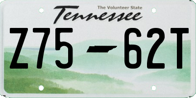 TN license plate Z7562T