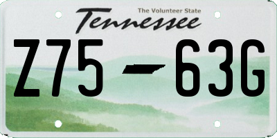 TN license plate Z7563G