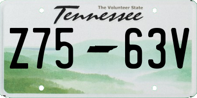 TN license plate Z7563V