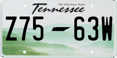 TN license plate Z7563W