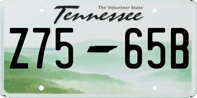 TN license plate Z7565B
