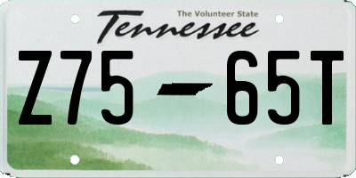TN license plate Z7565T