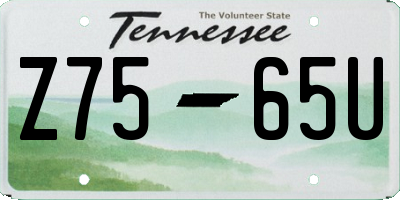 TN license plate Z7565U