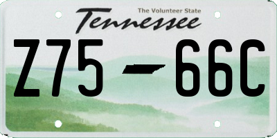 TN license plate Z7566C