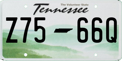 TN license plate Z7566Q