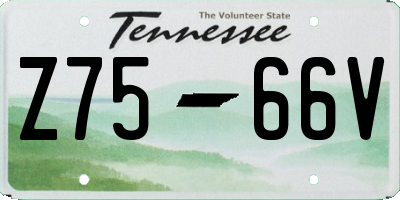 TN license plate Z7566V