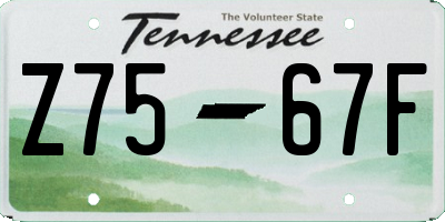 TN license plate Z7567F