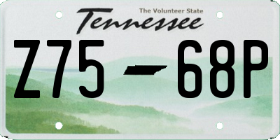 TN license plate Z7568P