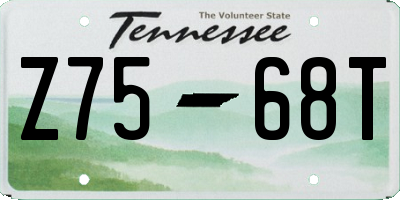 TN license plate Z7568T