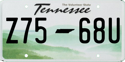 TN license plate Z7568U