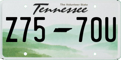TN license plate Z7570U