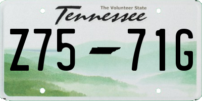TN license plate Z7571G