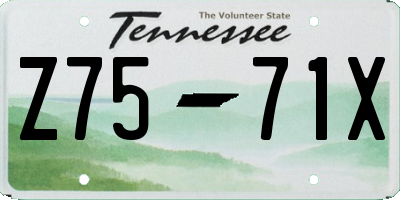 TN license plate Z7571X
