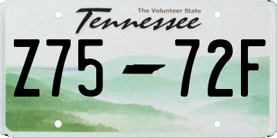 TN license plate Z7572F