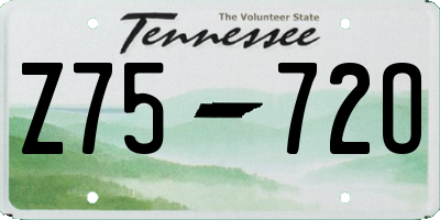 TN license plate Z7572O