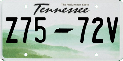 TN license plate Z7572V
