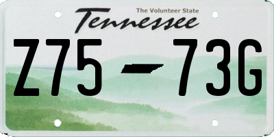 TN license plate Z7573G