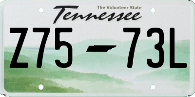 TN license plate Z7573L