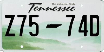 TN license plate Z7574D