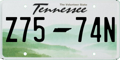TN license plate Z7574N