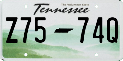 TN license plate Z7574Q