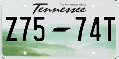 TN license plate Z7574T