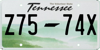 TN license plate Z7574X