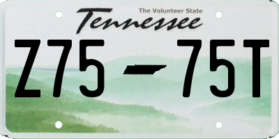 TN license plate Z7575T