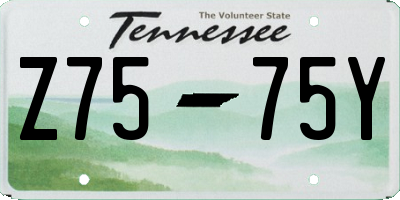 TN license plate Z7575Y