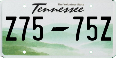 TN license plate Z7575Z